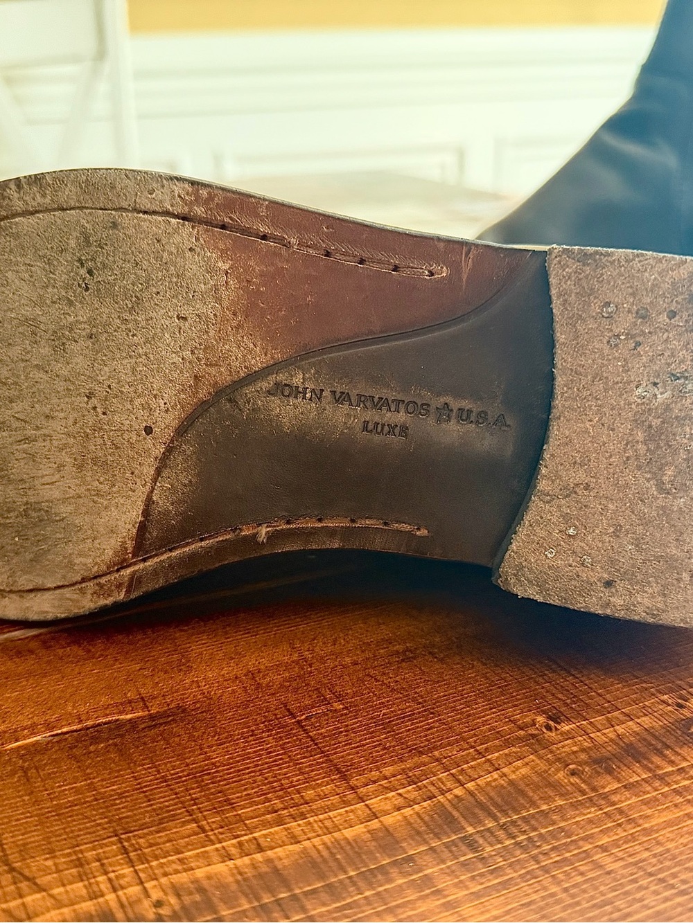 John Varvatos Classic Black Leather Chelsea Boots - Men 10.5. - Picture 3 of 6